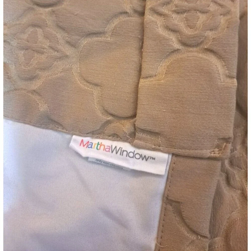 Martha Window Curtain Panel Gold Quilted Lined Diamond Stitch Elegant 71x50